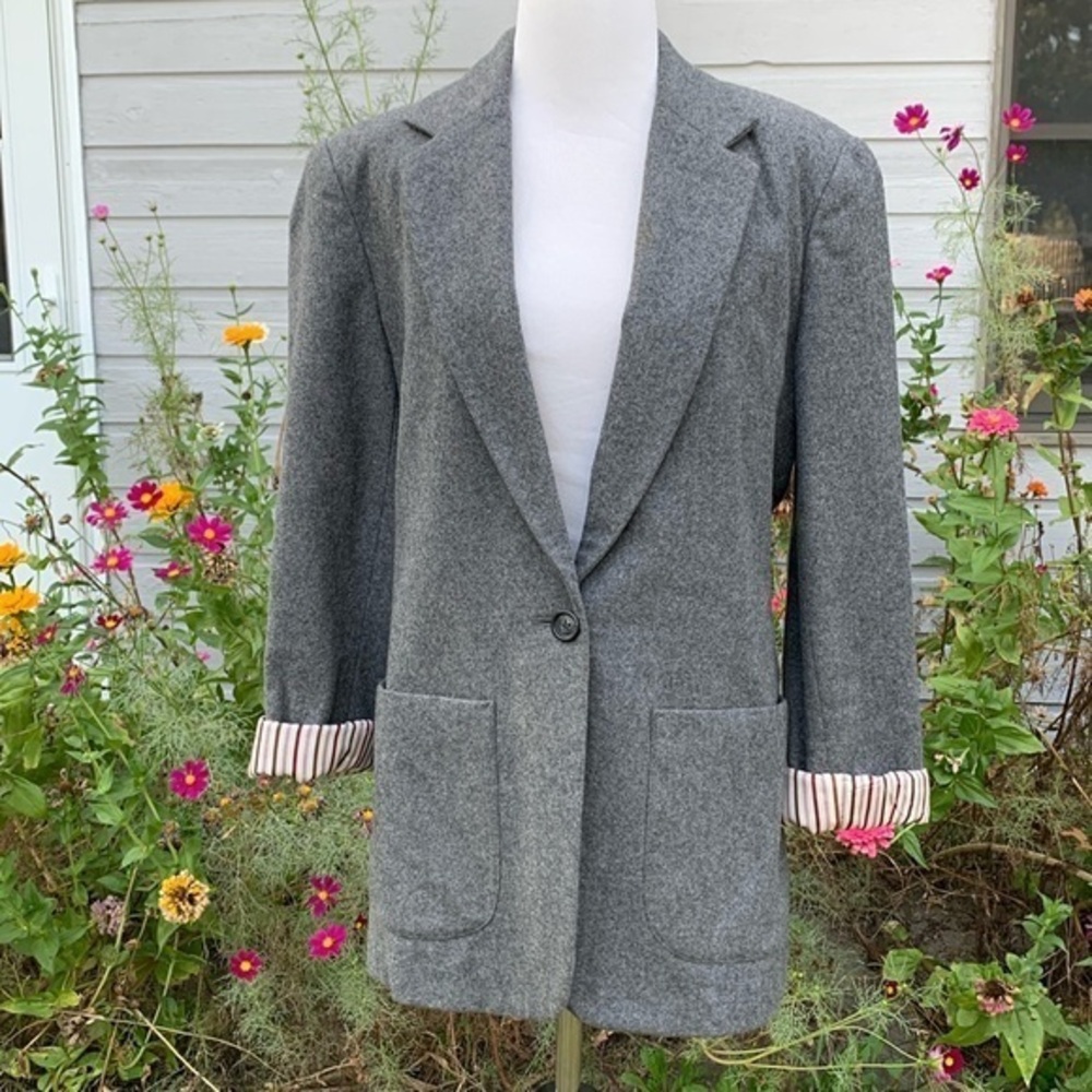 J Crew Gray Wool Blend Blazer 2